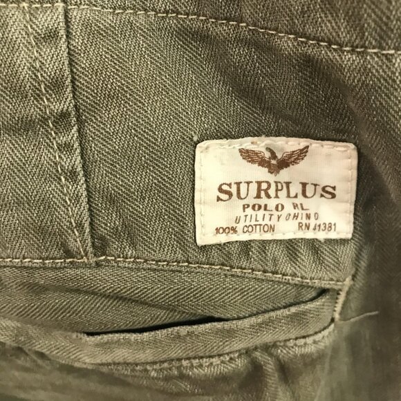 Polo Ralph Lauren Pants Mens 38 X 32 Olive Green Surplus GI Fit Military Utility - Picture 4 of 16